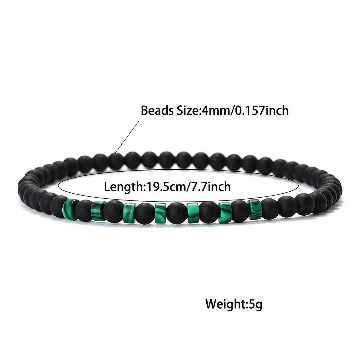 Handmade Frosted Natural Stone Bead Bracelet, Stretch Design